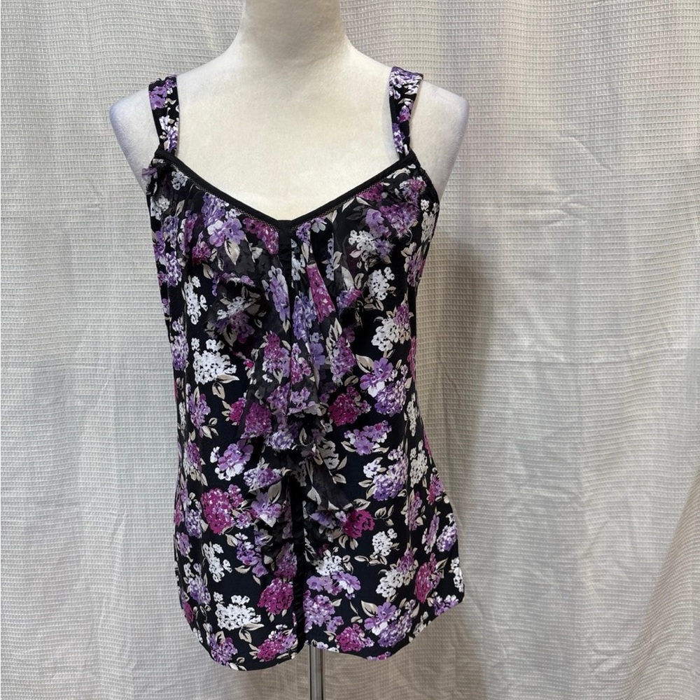 White House Black Market Purple Floral Camisole